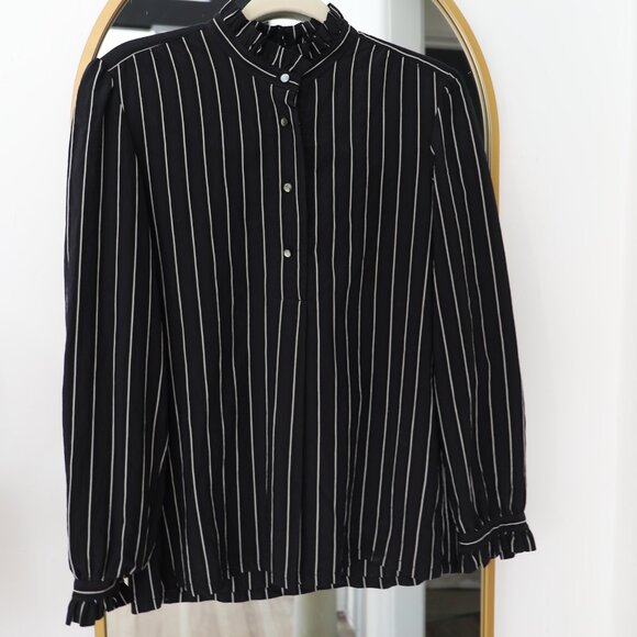 A.P.C.  St Germain Striped Blouse | Navy blue - Picture 1 of 8